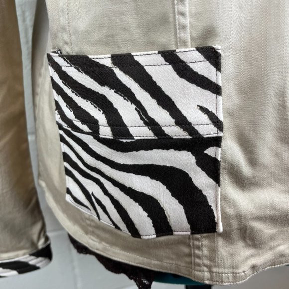 Custom Tan Jacket with Brown Zebra Embellishment - Picture 3 of 6